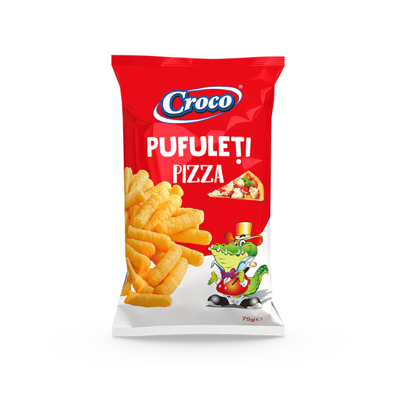 CROCO CORN PUFFS WITH Pizza Flavor 75g