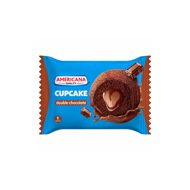 Americana Chocolate Cupcake Filled with Chocolate Cream, 28g, Pack of 18