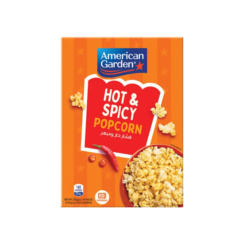 American Garden Microwave Popcorn Hot & Spicy 275g 339