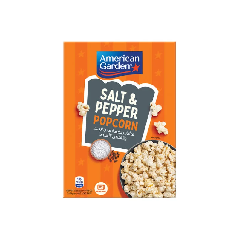 American Garden Microwave Popcorn Sea Salt & Pepper 275g
