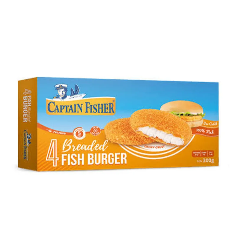 Captain Fisher Fried Fish Burger, 4 Pieces, 300 g