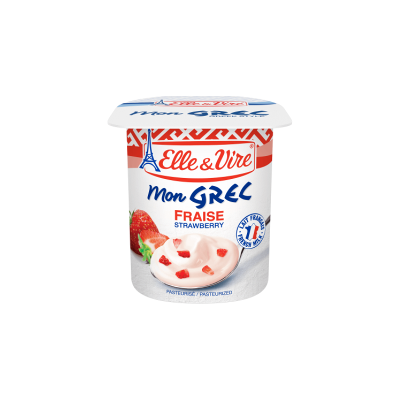 Elle & Vire Strawberry Greek Yogurt, 125g